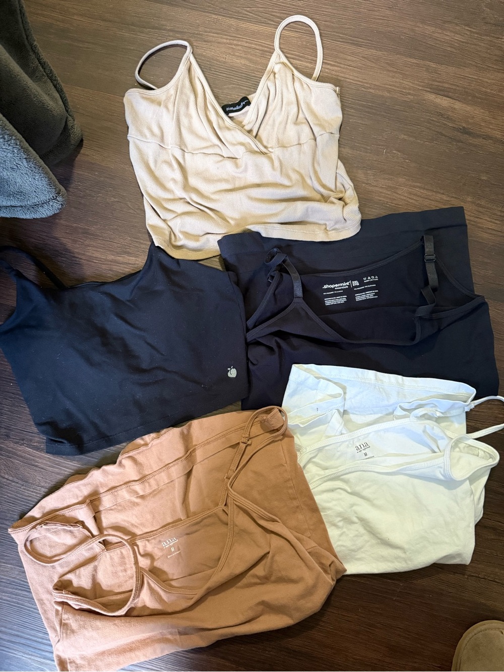 Assorted Women’s Tank Tops and Camisoles - Beige, Black, White, Brown